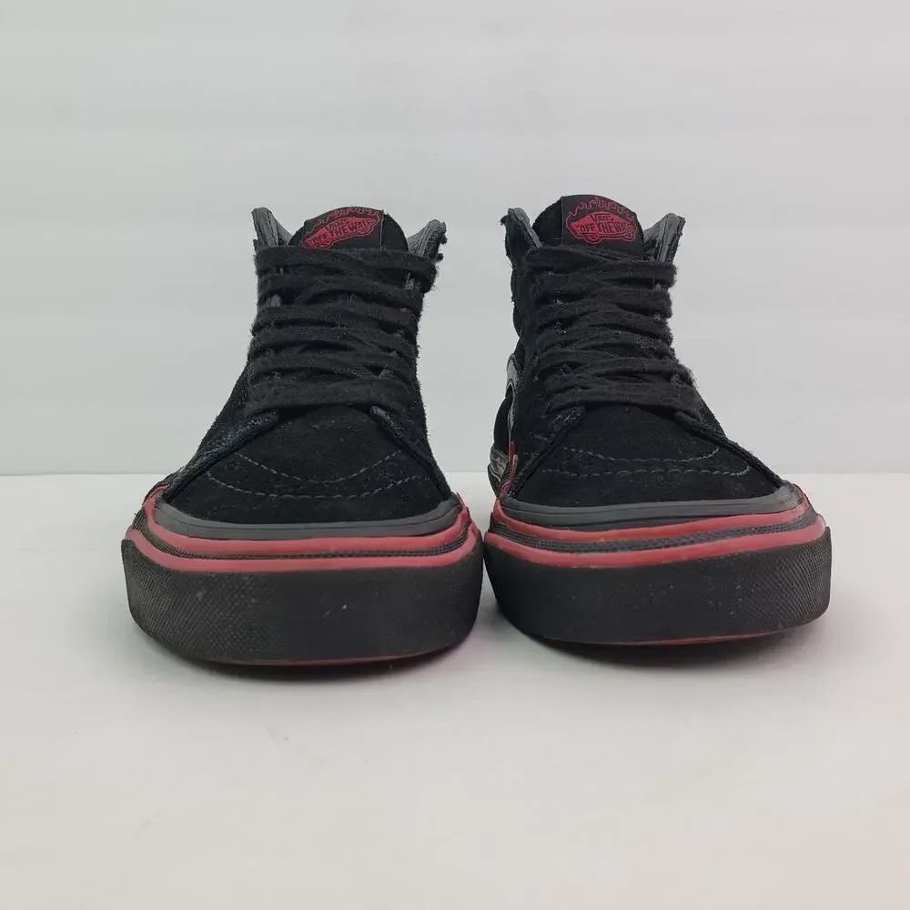 Vans Sk8 Hi Flame Womens Size 5 Mens Sz 3.5 Black Suede Sneaker Shoes